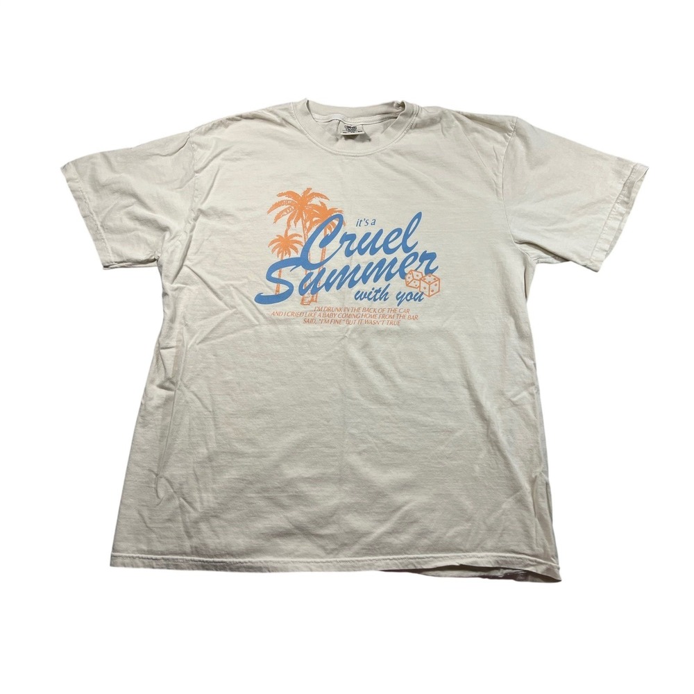 Cruel Summer Graphic Tee XL Comfort Colors Taylor Inspired Beach Shirt